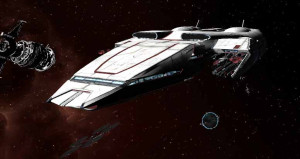 My current ship in X3 Albion Prelude. A USC Katana named USC Rizal