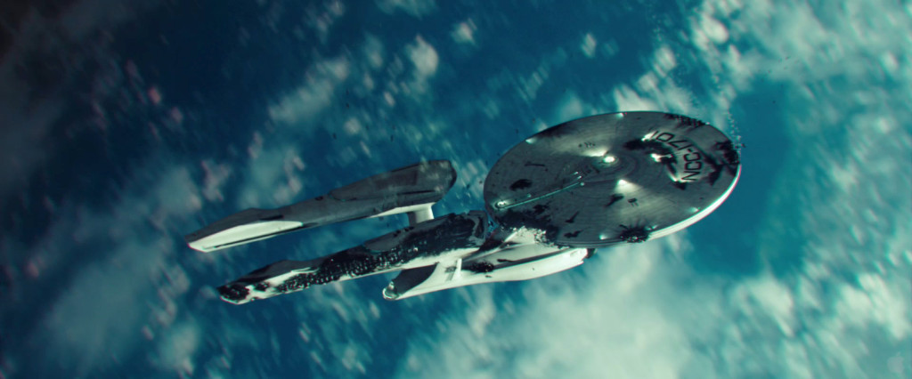 Star Trek Into Darkness our world will fall USS Enterprise damaged