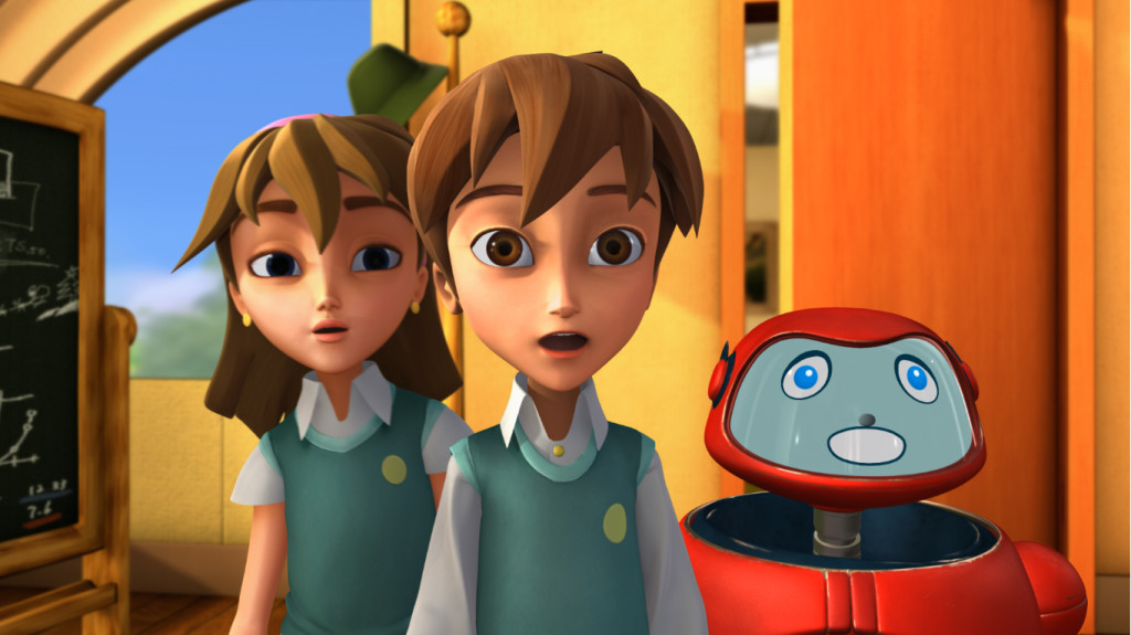 The three main characters of the series. From left to right.. Christopher "Chris" Peeper, Joy, and Gizmo
